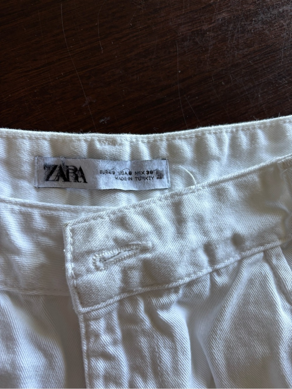 Zara Wide Leg Cargo Pants in White Sz/8 - Picture 10 of 16